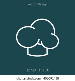 Chef icon. Line design. Restaurant menu design. Outline  vector illustration.