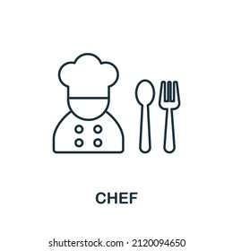 Chef icon. Line element from restaurant collection. Linear Chef icon sign for web design, infographics and more.