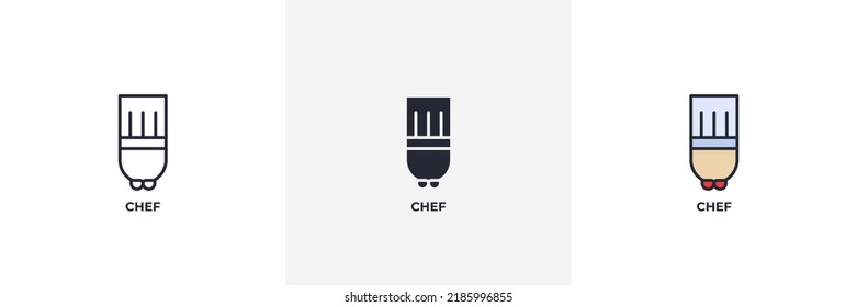 chef icon. Line, solid and filled outline colorful version, outline and filled vector sign. Idea Symbol, logo illustration. Vector graphics
