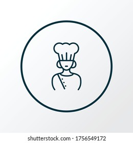 Chef icon line symbol. Premium quality isolated cook woman element in trendy style.