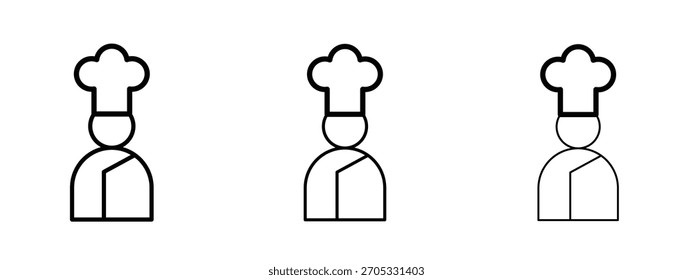 Chef icon linear style sign for mobile concept and web design.