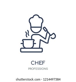 Chef icon. Chef linear symbol design from Professions collection. Simple outline element vector illustration on white background.