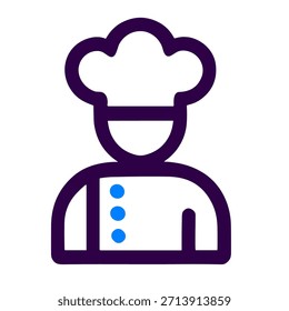 Icono de Chef. Una Ilustración vectorial lineal de icono de chef aislado sobre fondo blanco.