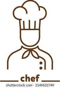 chef icon and logo and cook with hat. vector icon on white background