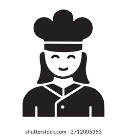 Ícone Chef ou logotipo símbolo isolado símbolo ilustração vetorial - ícones de vetor de estilo preto de alta qualidade