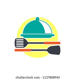 Chef icon logo. Kitchen template design. Restaurant vector illustration