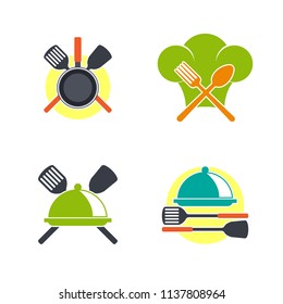 Chef icon logo. Kitchen template design. Restaurant vector illustration