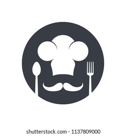 Chef icon logo. Kitchen template design. Restaurant vector illustration