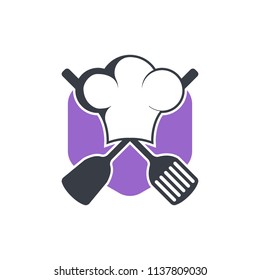 Chef icon logo. Kitchen template design. Restaurant vector illustration