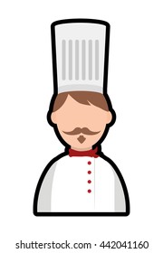 Chef icon. Menu and kitchen design. Vector graphic