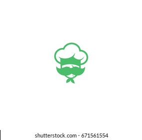 Chef icon, moustache icon, vector illustration