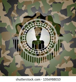 chef icon on camo texture