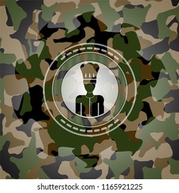 chef icon on camouflage pattern