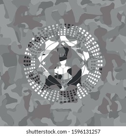 chef icon on grey camo texture
