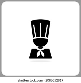 icono del chef en vector. icono de toque blanco. Ilustración vectorial del chef de francia