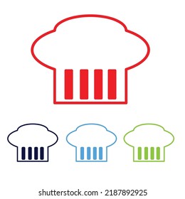 Chef icon on white background multiple color set
