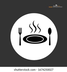 Chef icon on white background.dish ,spoon,fork icon .Chef symbol.vector illustration.