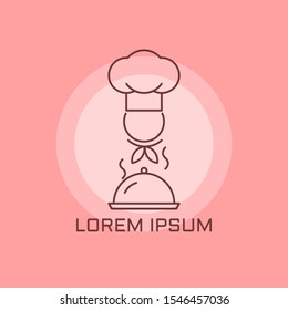 Chef icon. Outline thin line flat illustration. 
