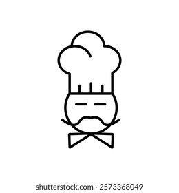 Chef icon Outline thin set