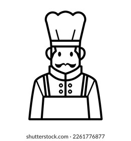 Chef Icon Outline Vector Illustration