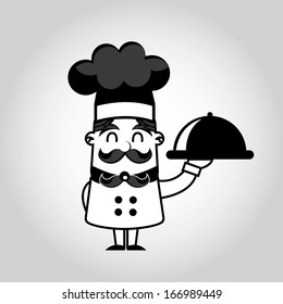 chef icon over gray background  vector illustration
