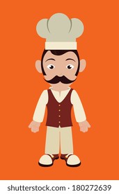 chef icon over orange background  vector illustration