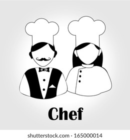 chef icon   over white background. vector illustration