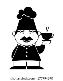 chef icon over white  background  vector illustration