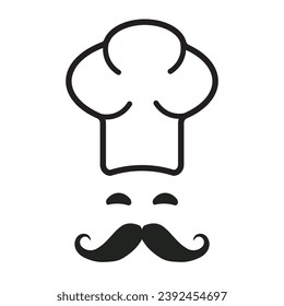 Chef icon. Profesional coking line vector ilustration.