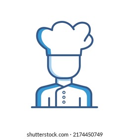 Chef icon. Icon related to profession, restaurant. Two tone icon style. Simple design editable