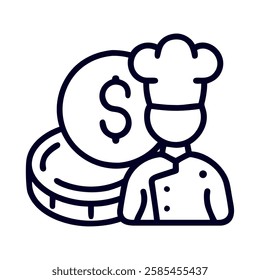 A chef icon representing the economy of food business