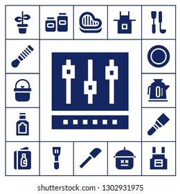  chef icon set. 17 filled chef icons.  Simple modern icons about  - Pot, Spatula, Mixer, Food, Dish, Kettle, Menu, Pots, Steak, Apron, Soup ladle
