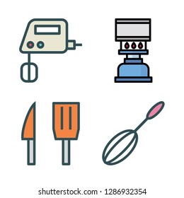 chef icon set. vector set about mixer, knife and cooking icons set.