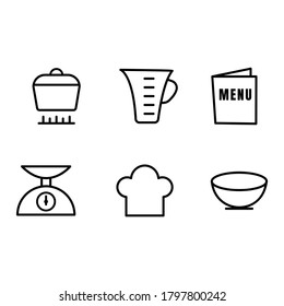 chef icon set vector collection