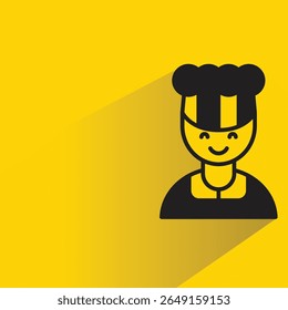 chef icon with shadow on yellow background