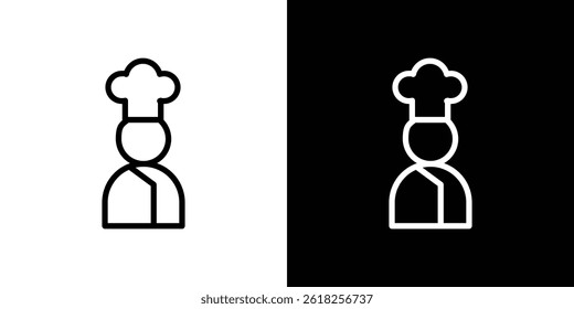 Chef icon shape graphic simple plain clipart symbol. thin line outline art