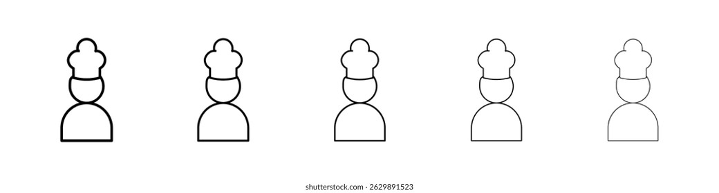 Chef icon Simple thin line flat symbol