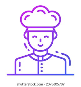 chef icon, single avatar vector illustration