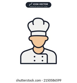 plantilla de símbolo de icono de chef para la colección de diseño gráfico y web ilustración vectorial