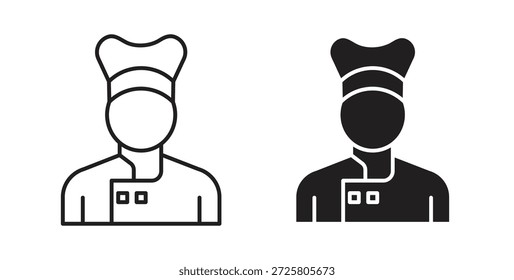 Símbolo de icono de chef. Vector EPS 10. icono de línea y glifo