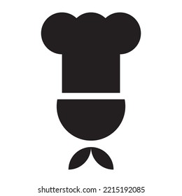 chef icon vector design template in black color isolated sign on white background