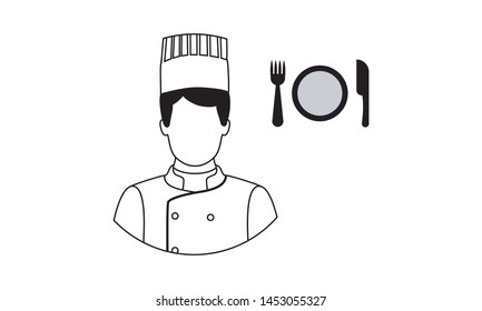 Chef icon Vector Illustration on the white background.