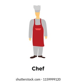 Chef icon vector isolated on white background, Chef transparent sign , standing human or people cartoon character illustration