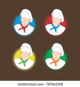 Chef Icons. Flat Design Style. Vector Illustration.