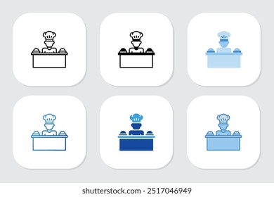 chef icons with various design styles