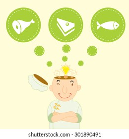 Chef with an idea  for food