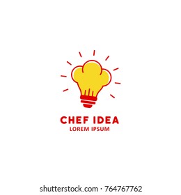 Chef idea. chef hat in bulb shape logo