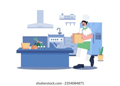 Chef Illustration concept. A flat illustration isolated on white background