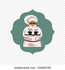 chef illustration over color background