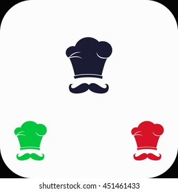Chef Illustration set. Blue, green, red icon.